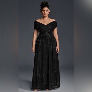 Chic Black Off-Shoulder Maxi Dress